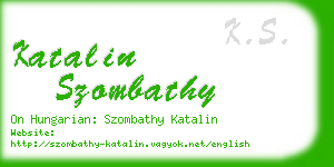 katalin szombathy business card